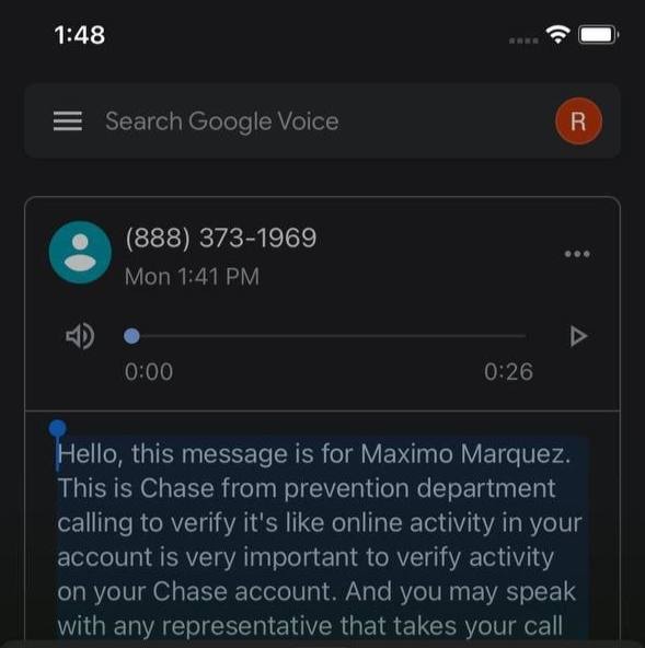 I did not pick up.